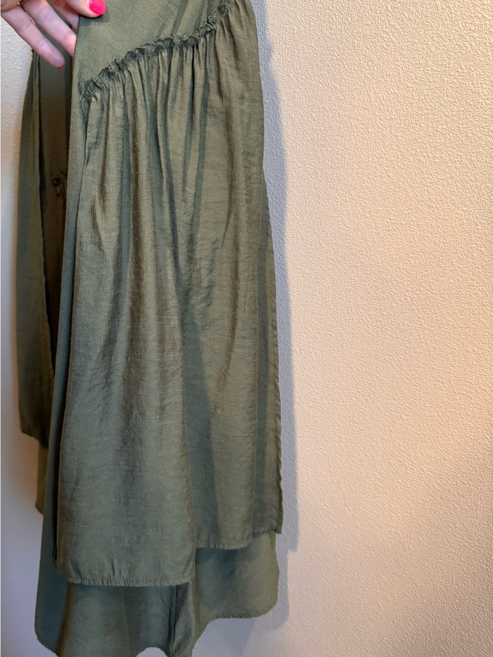 Scarlett Darkness Olive Green Renaissance Maxi Skirt with Drawstring Waist - Picture 6 of 11